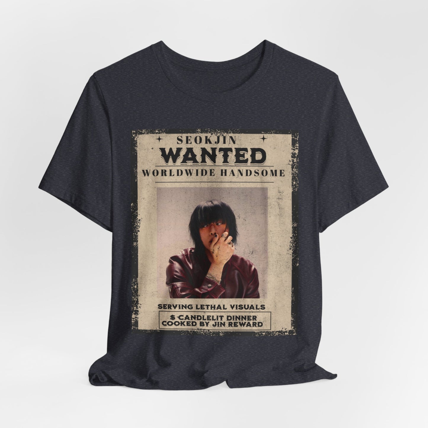 T-Shirt — 'Seokjin Wanted: Worldwide Handsome' Vintage Poster Tee