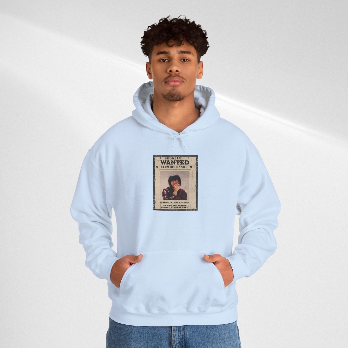 Jin Hoodie — "WANTED" Vintage Photo Poster Graphic Hoodie