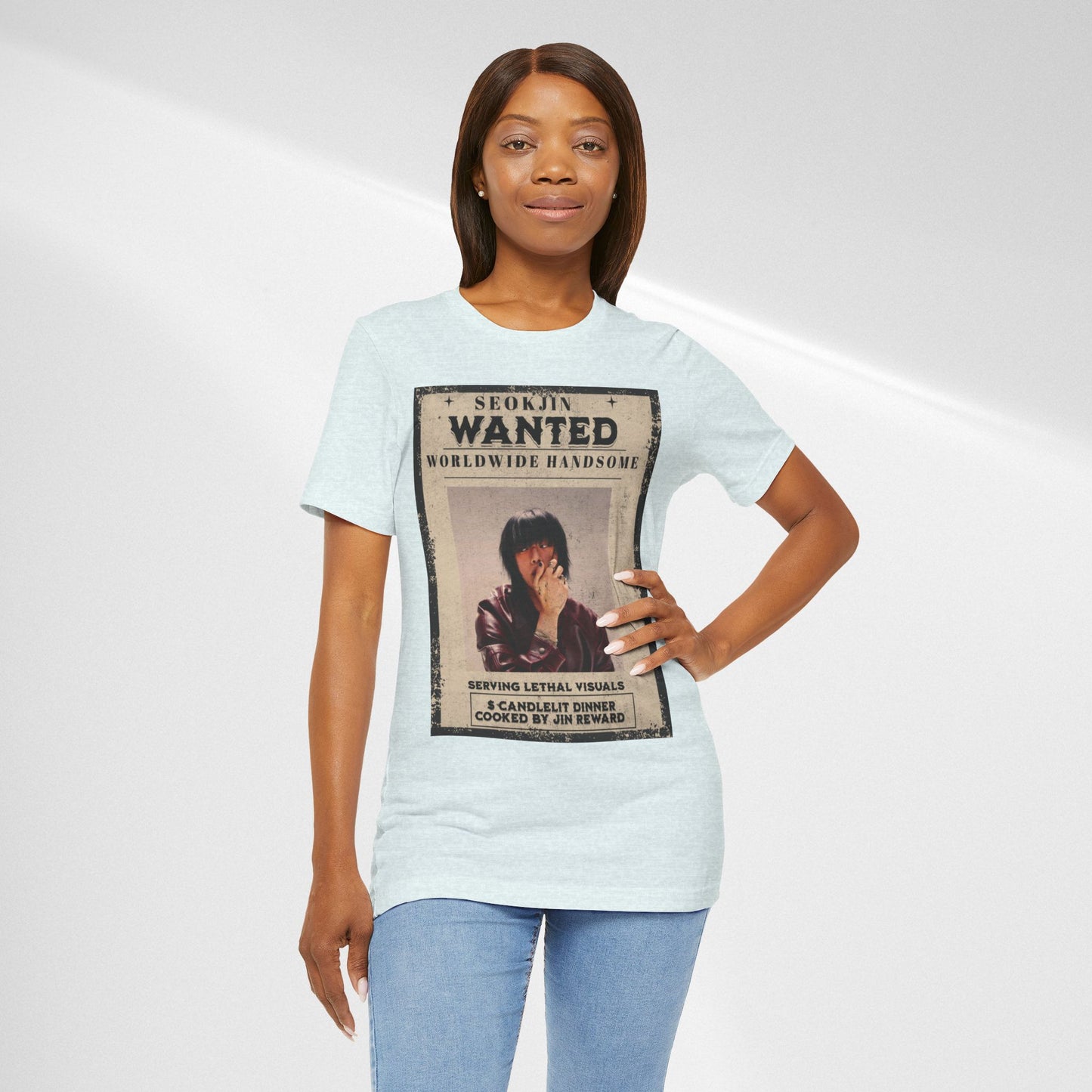 T-Shirt — 'Seokjin Wanted: Worldwide Handsome' Vintage Poster Tee