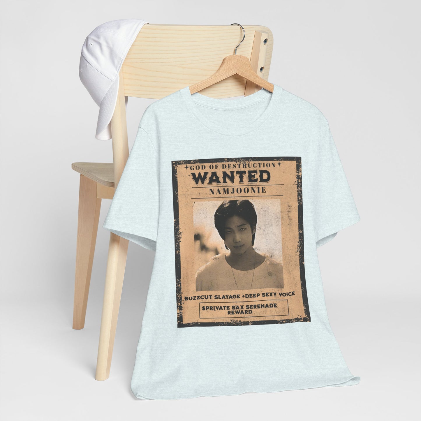 T-Shirt — Vintage 'Wanted: Namjoonie' Photo Tee (K-Pop Fan Poster Style)