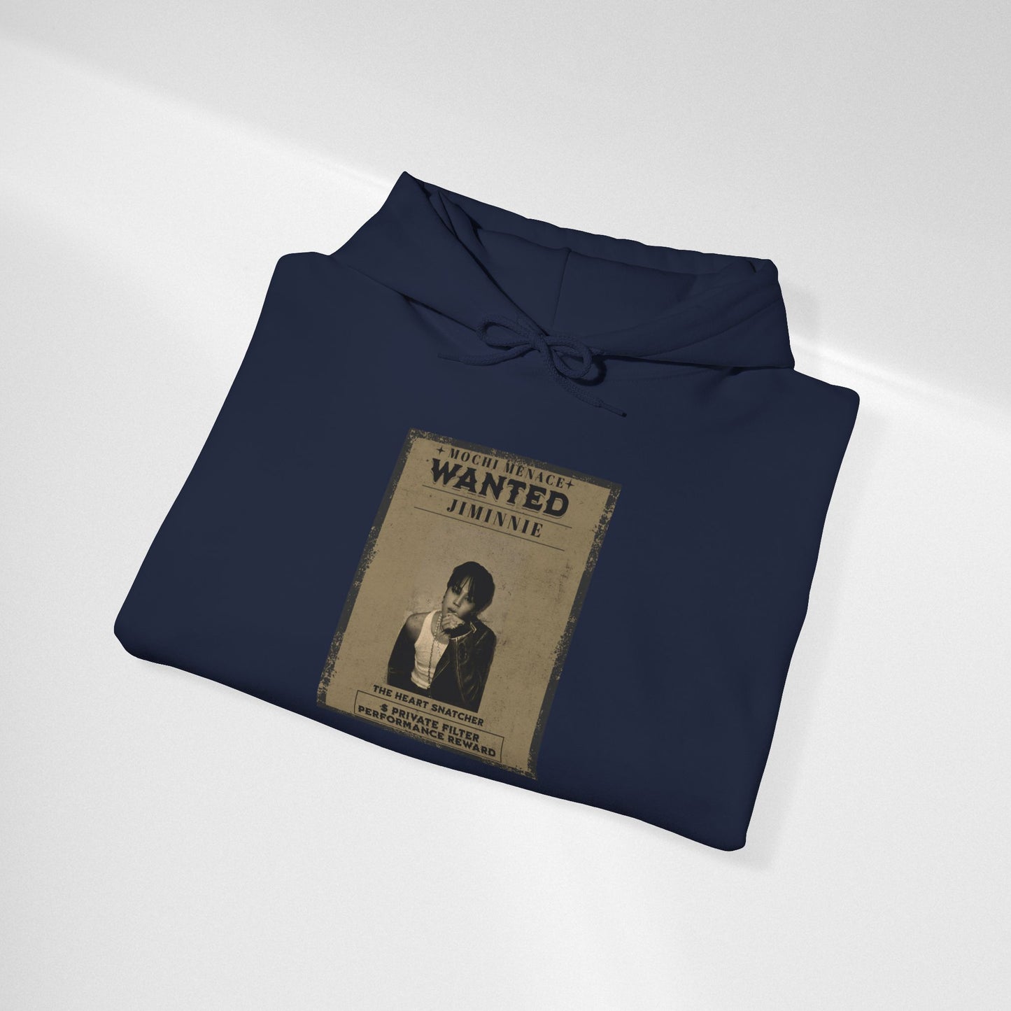 JIMIN Wanted Poster Hoodie — Vintage Photo "Wanted" Graphic Sweatshirt