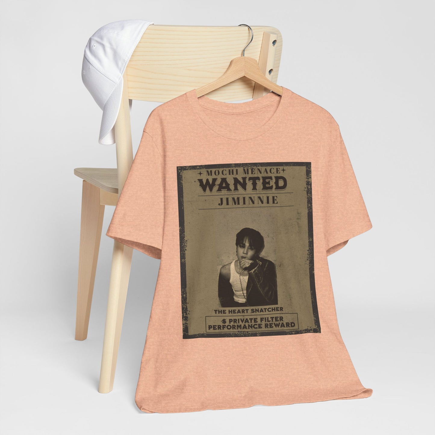 JIMIN Wanted Poster Graphic Tee — 'Mischief Menace' Vintage Style