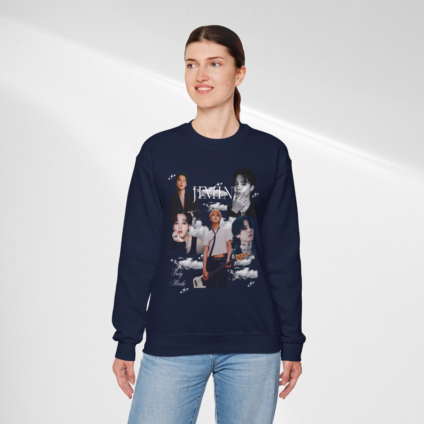 Crewneck Sweatshirt — K-pop JIMIN Collage Pullover (Band Member Design)