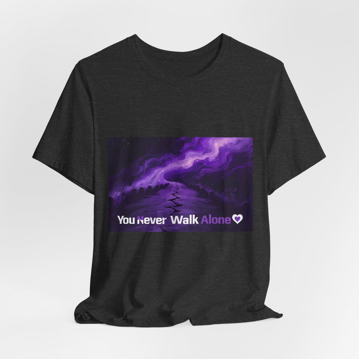 You Never Walk Alone Tee — Purple Night Stairway Graphic T‑Shirt