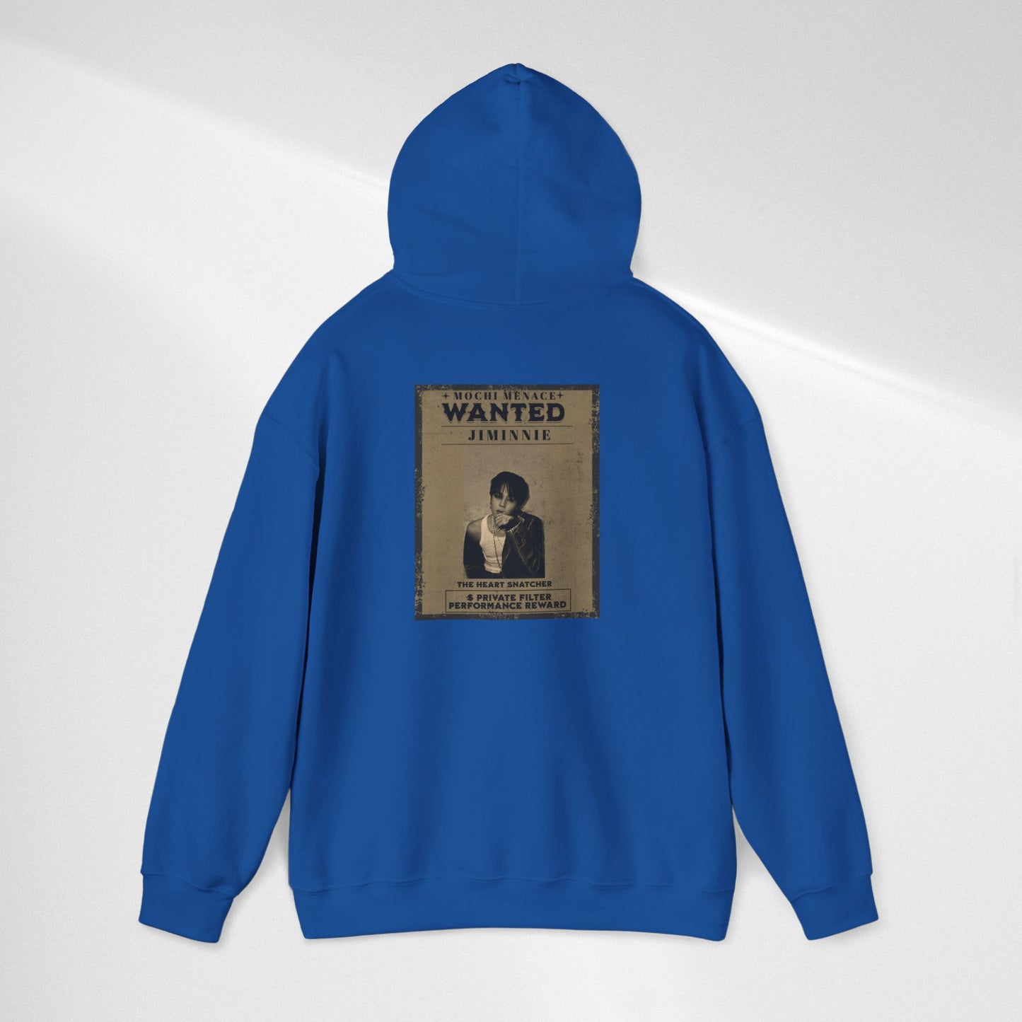 JIMIN Wanted Poster Hoodie — Vintage Photo "Wanted" Graphic Sweatshirt