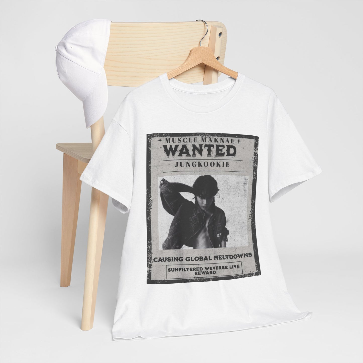 Wanted Poster T-Shirt — "Jungkookie" Vintage K-Pop Graphic Tee