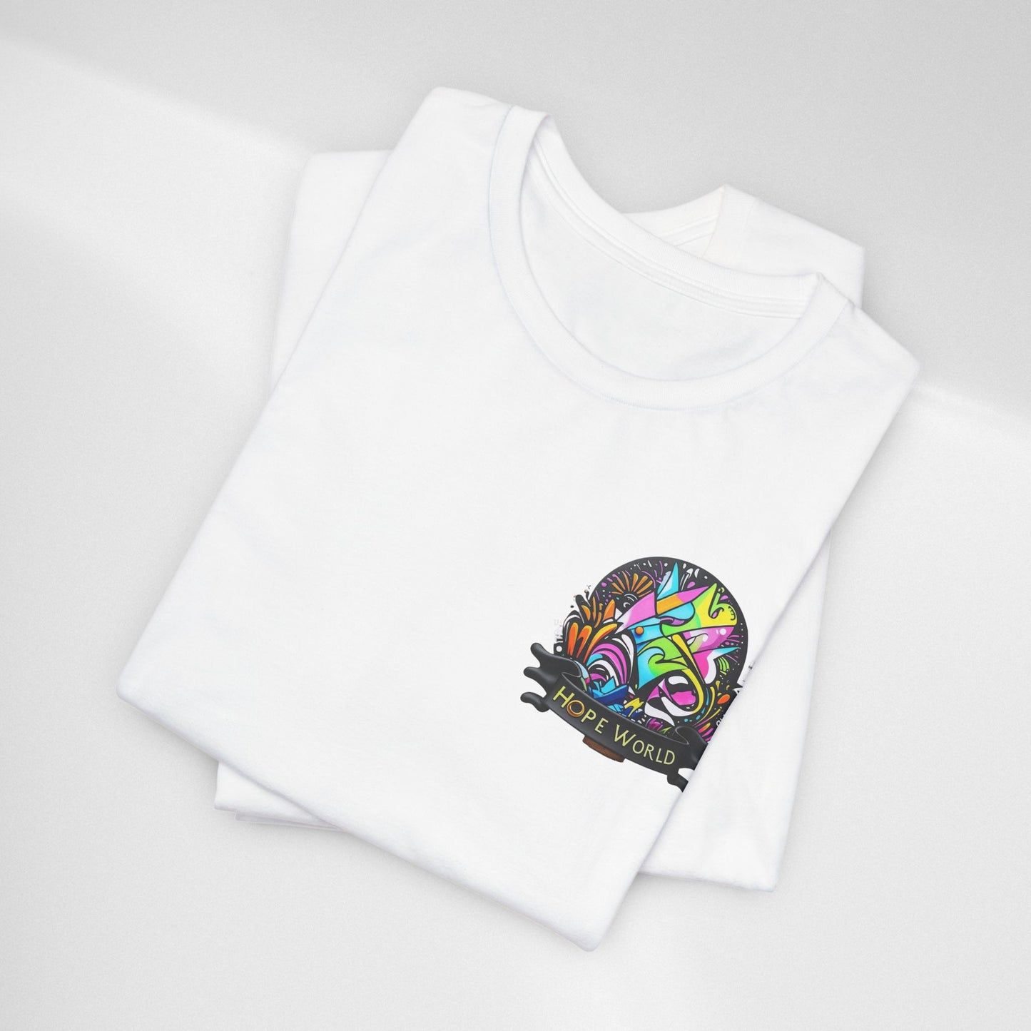 Hope World Graphic Tee — Colorful Graffiti BTS-Inspired Shirt
