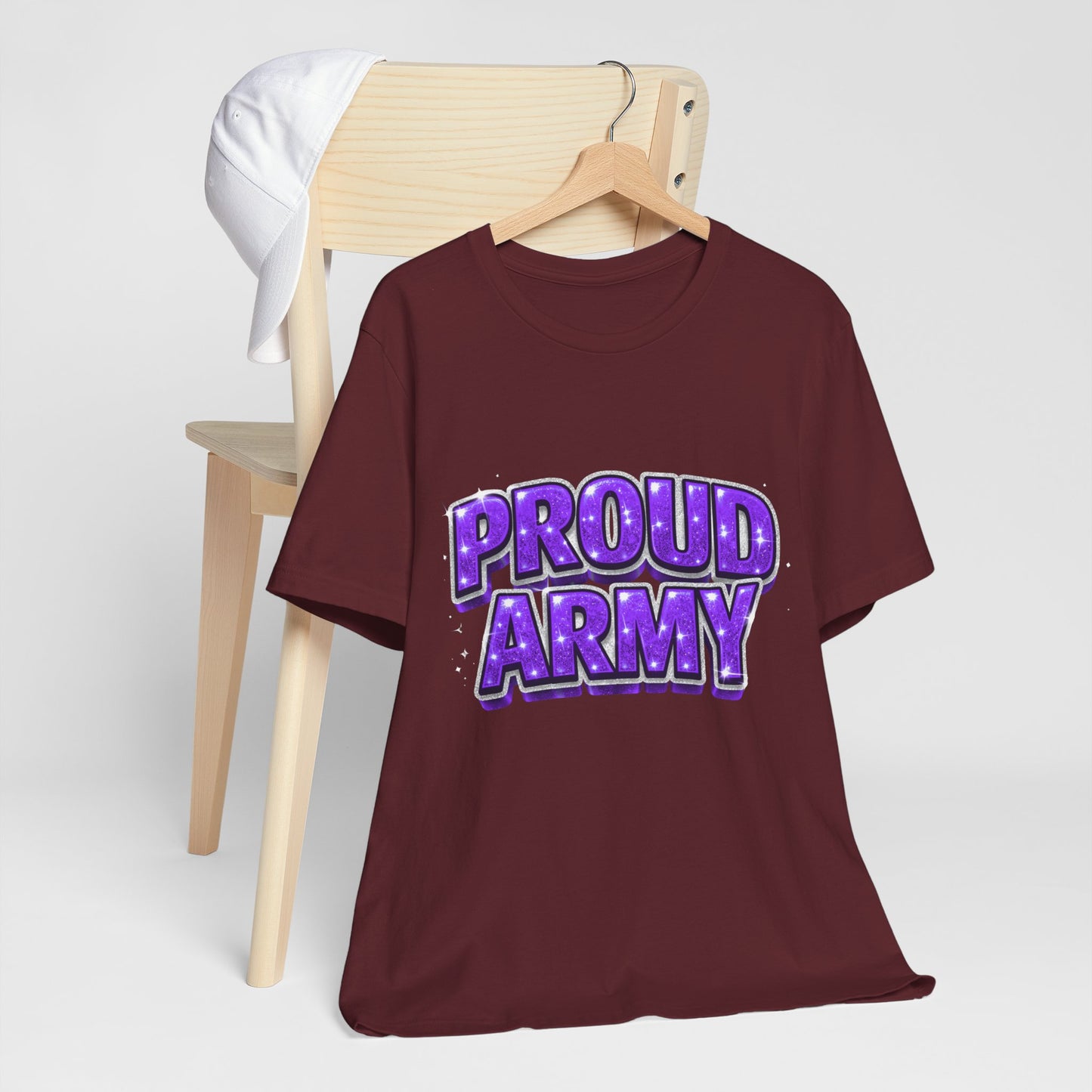 Proud Army T-Shirt — Bold Purple BTS Support Tee