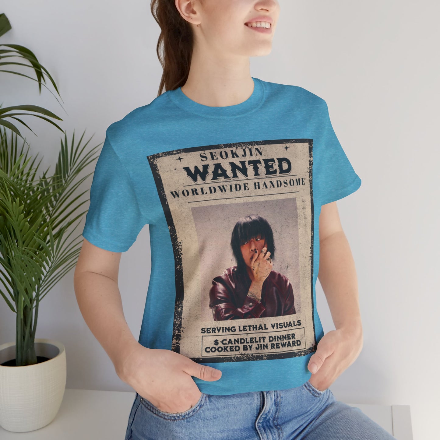 T-Shirt — 'Seokjin Wanted: Worldwide Handsome' Vintage Poster Tee