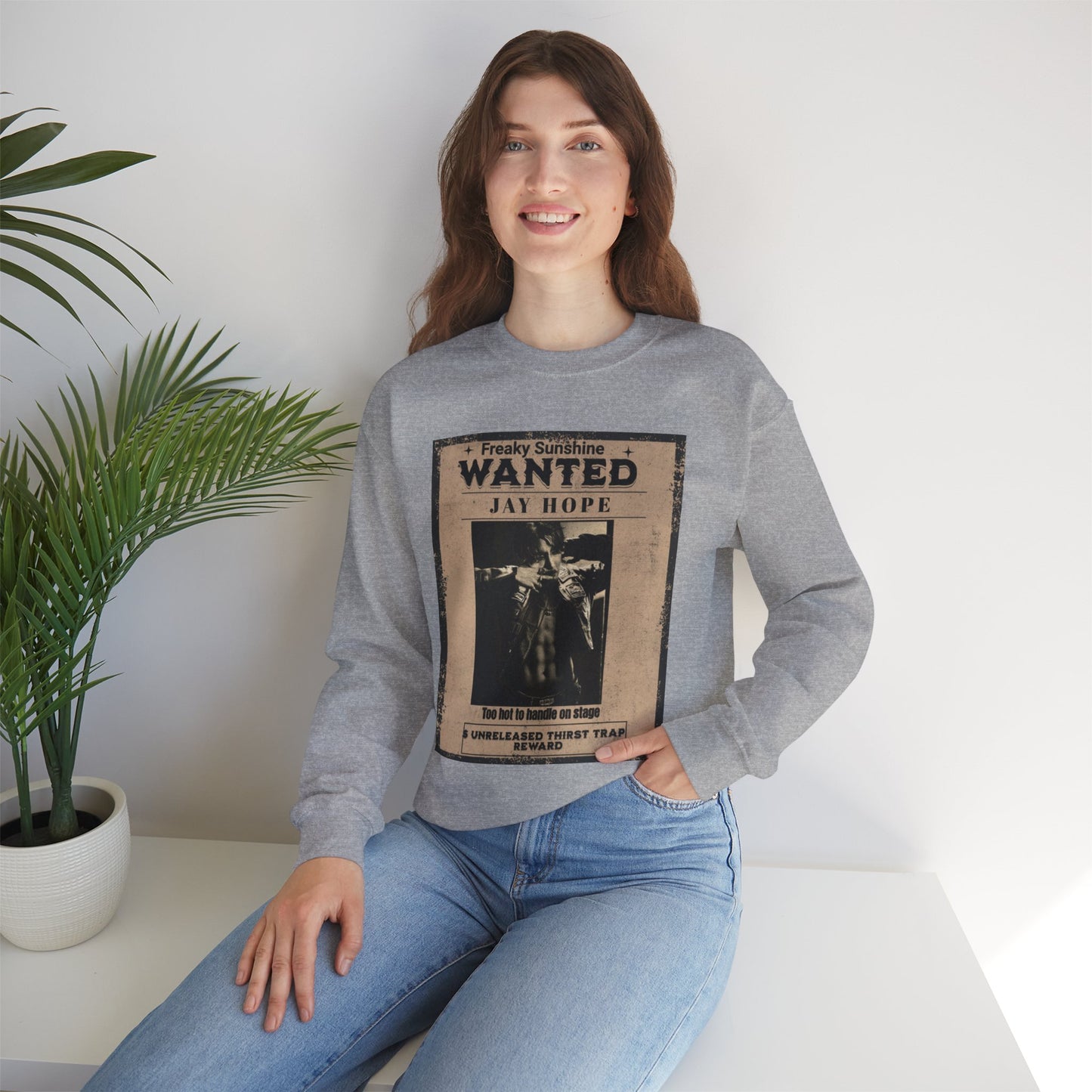 Wanted 'Jay Hope' Vintage Poster Sweatshirt – Retro Western Graphic Crewneck