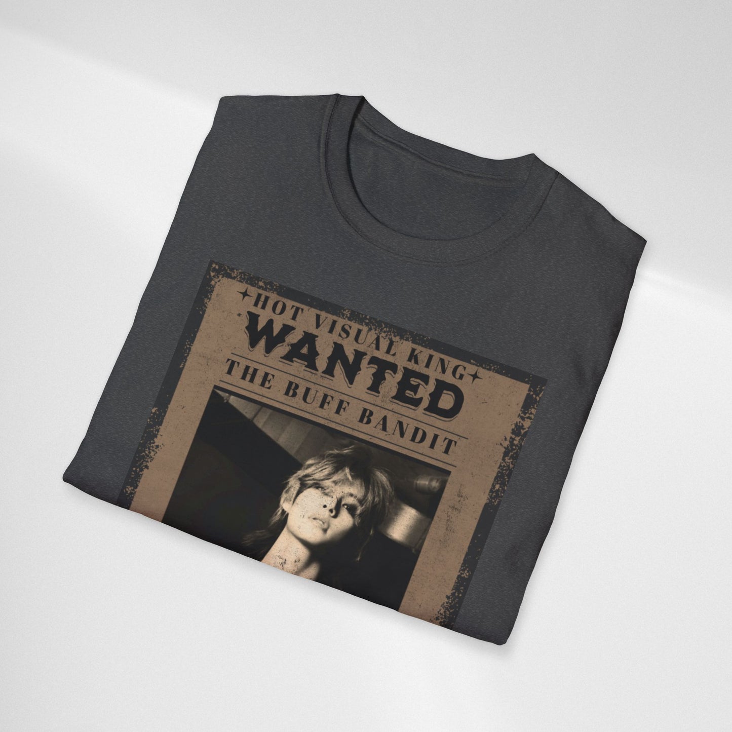 Wanted V Poster Graphic T-Shirt — "The Ruff Bandit" Vintage Western Mugshot Tee