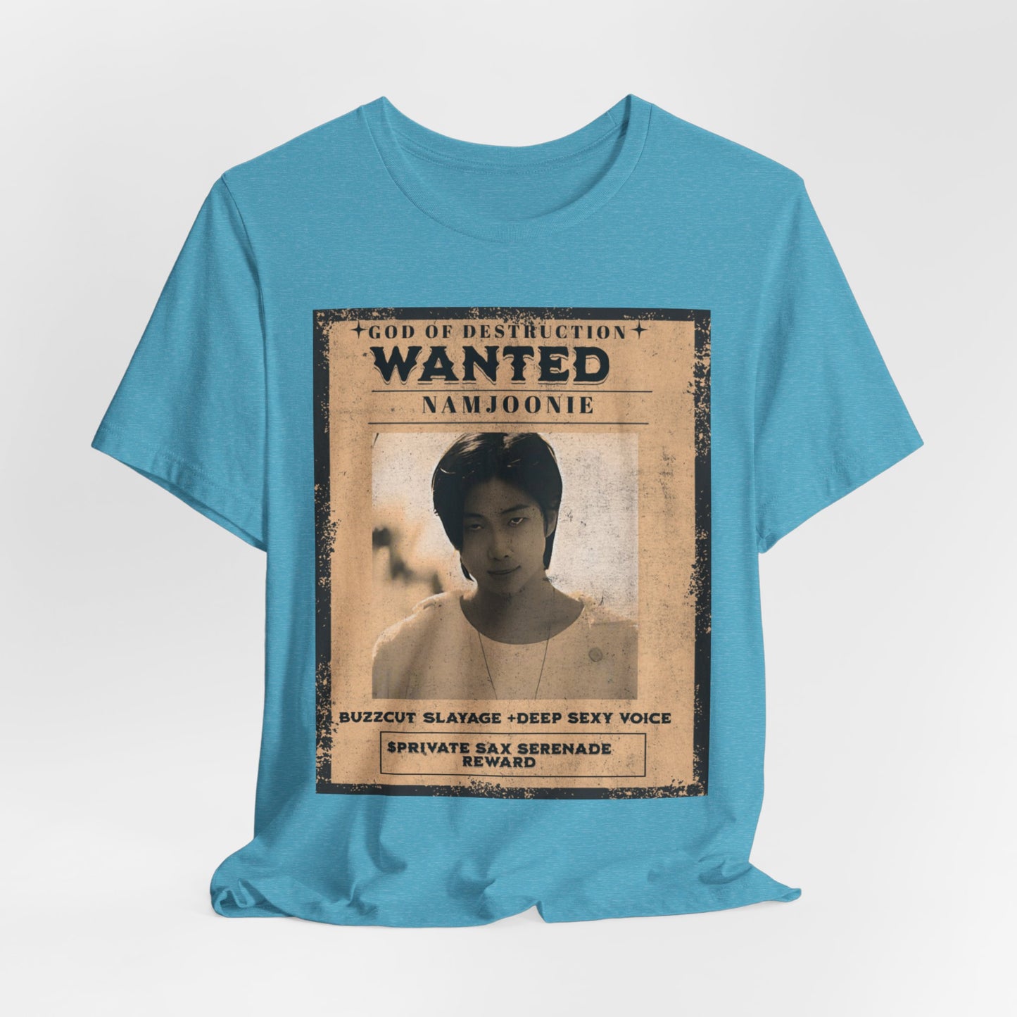 T-Shirt — Vintage 'Wanted: Namjoonie' Photo Tee (K-Pop Fan Poster Style)