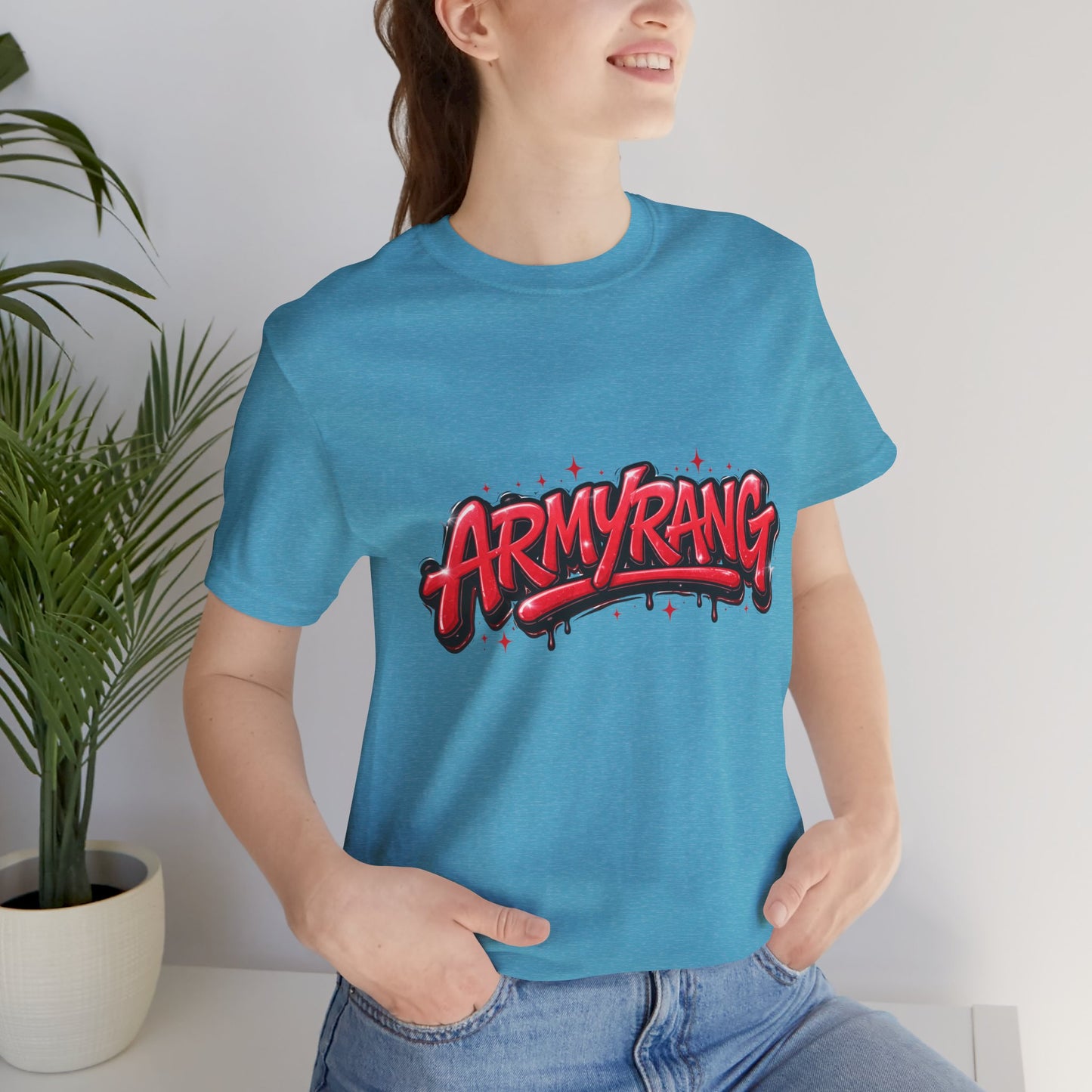 BTS T-Shirt — 'ARMYRANG' Red Graffiti Logo Tee