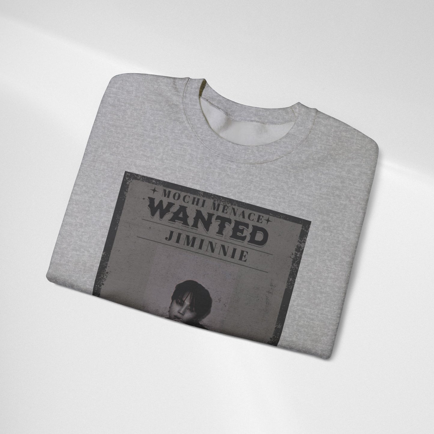 Wanted Poster Crewneck Sweatshirt – 'Wanted Jiminie' Vintage K-Pop Graphic