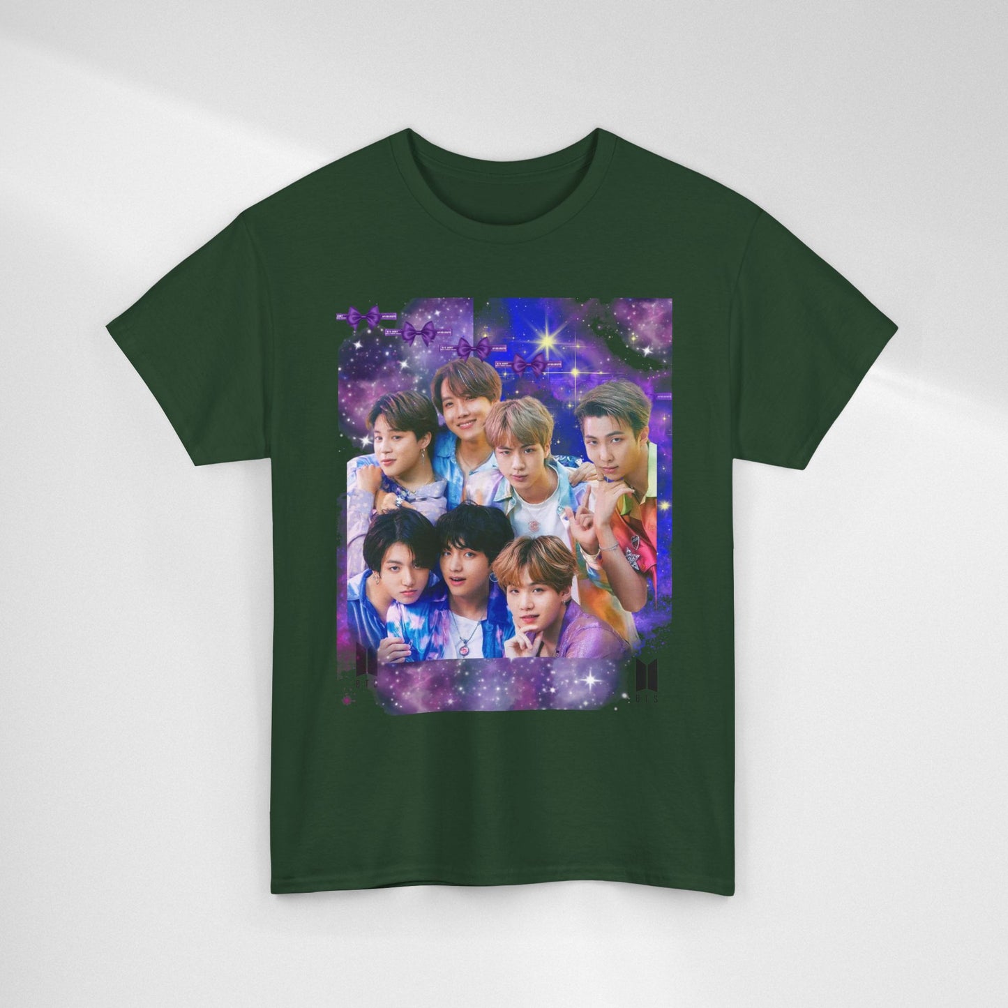 BTS Collage Tee — Purple Dream Photo Graphic T-Shirt