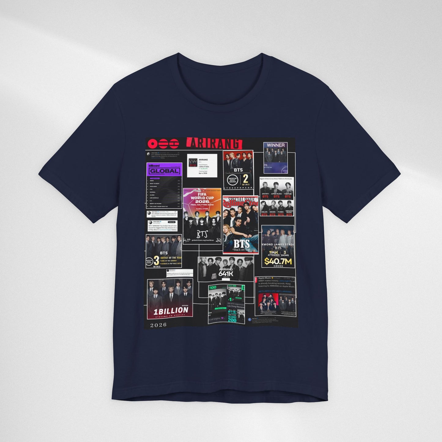 BTS  ARIRANG Collage Graphic Tee — K‑Pop Fan Tribute Shirt
