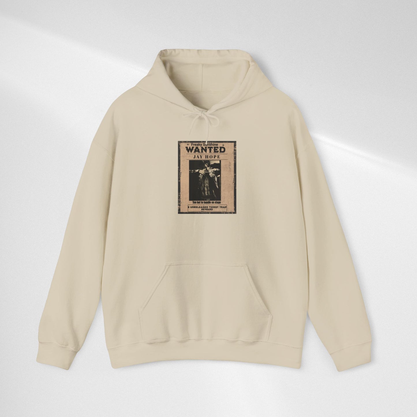 Hoodie - Vintage JHOPE 'WANTED' Poster Graphic Hooded Sweatshirt
