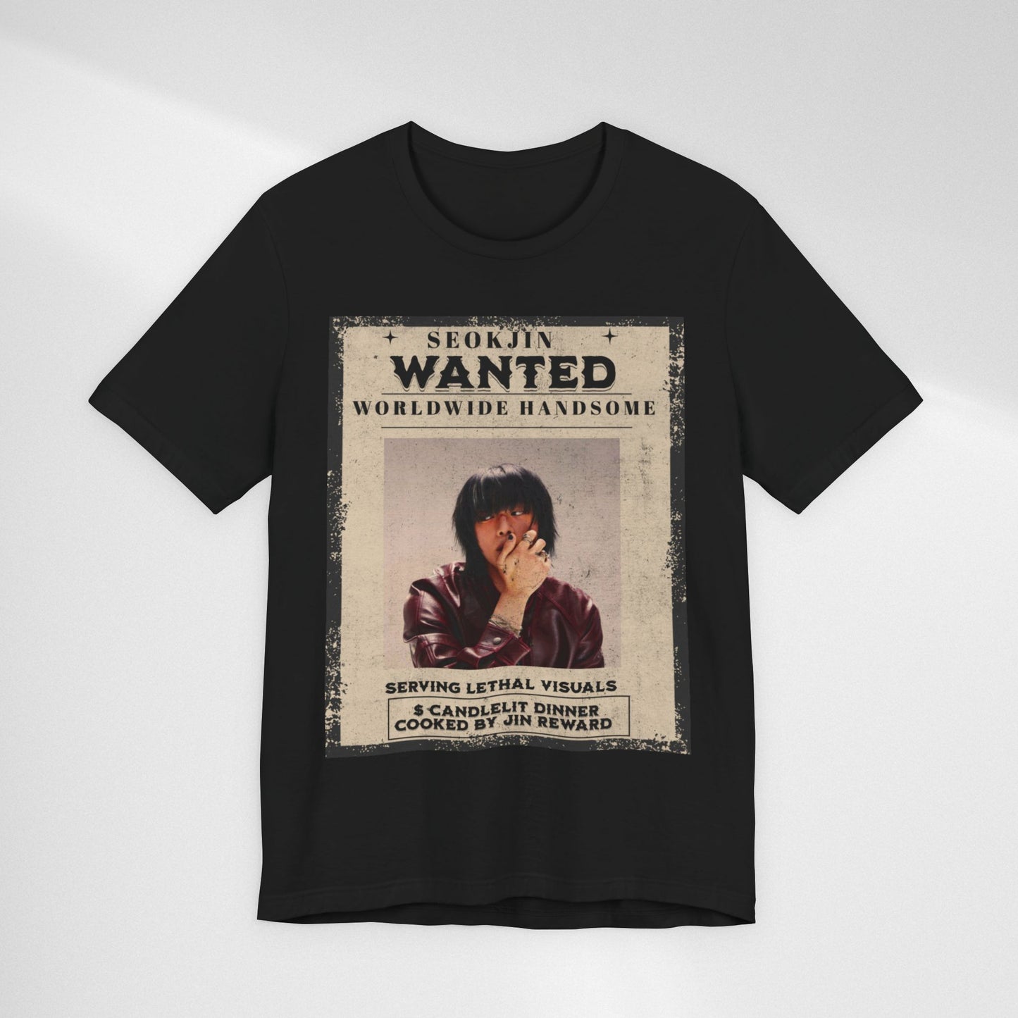 T-Shirt — 'Seokjin Wanted: Worldwide Handsome' Vintage Poster Tee