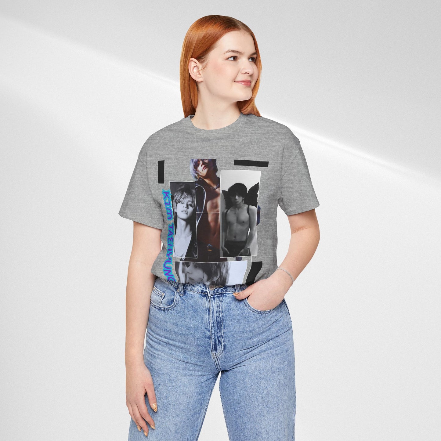 TAE Photo Collage Graphic Tee — Retro Black & White Portraits