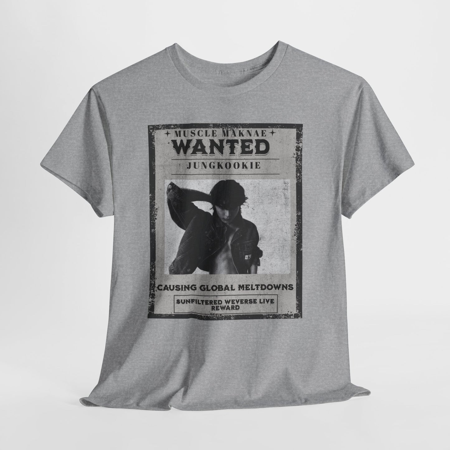 Wanted Poster T-Shirt — "Jungkookie" Vintage K-Pop Graphic Tee
