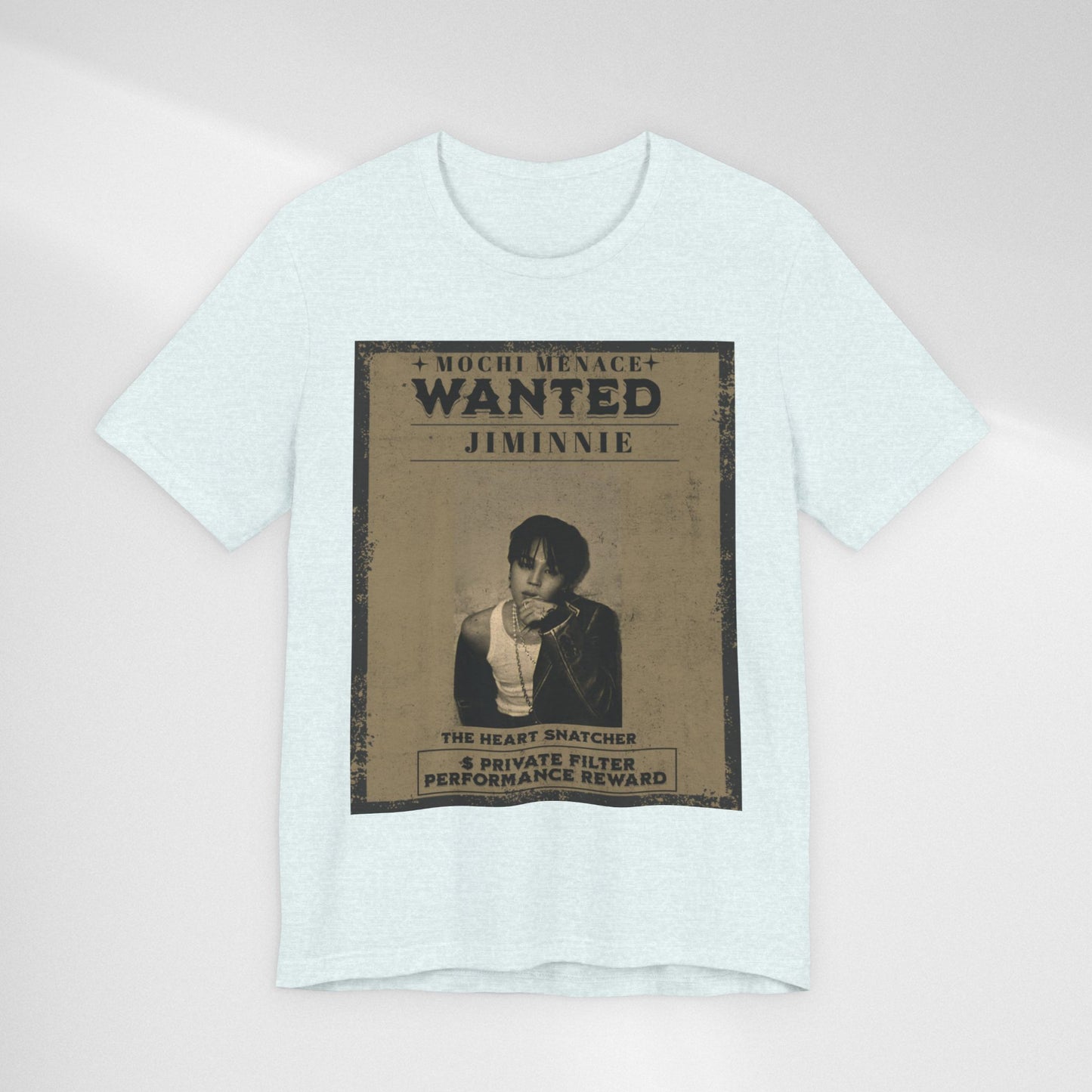JIMIN Wanted Poster Graphic Tee — 'Mischief Menace' Vintage Style
