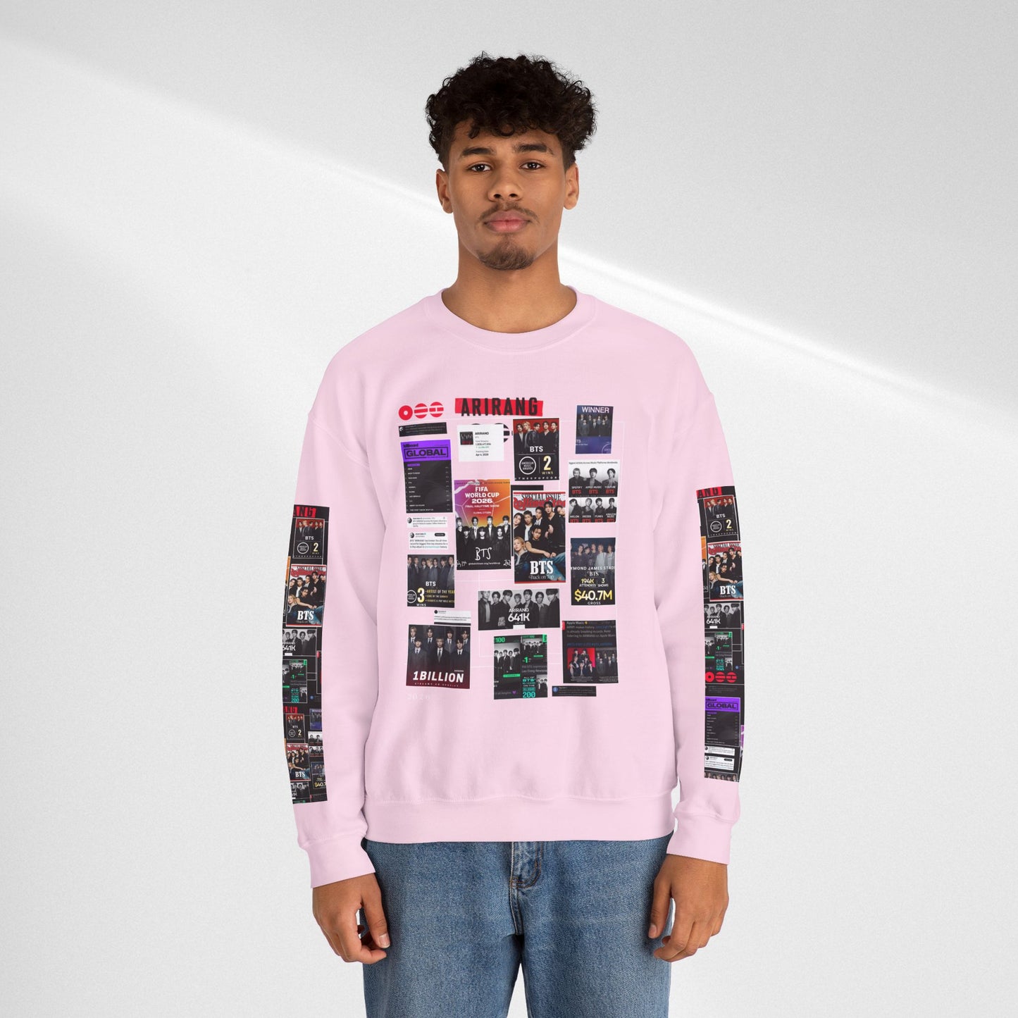 Crewneck Sweatshirt — BTS ARIRANG Collage Graphic Crewneck (Album Posters & Tour Art)