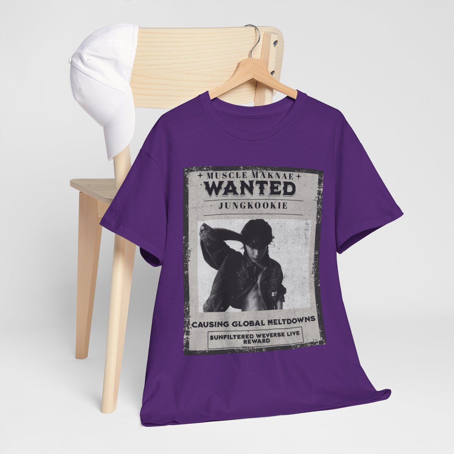 Wanted Poster T-Shirt — "Jungkookie" Vintage K-Pop Graphic Tee
