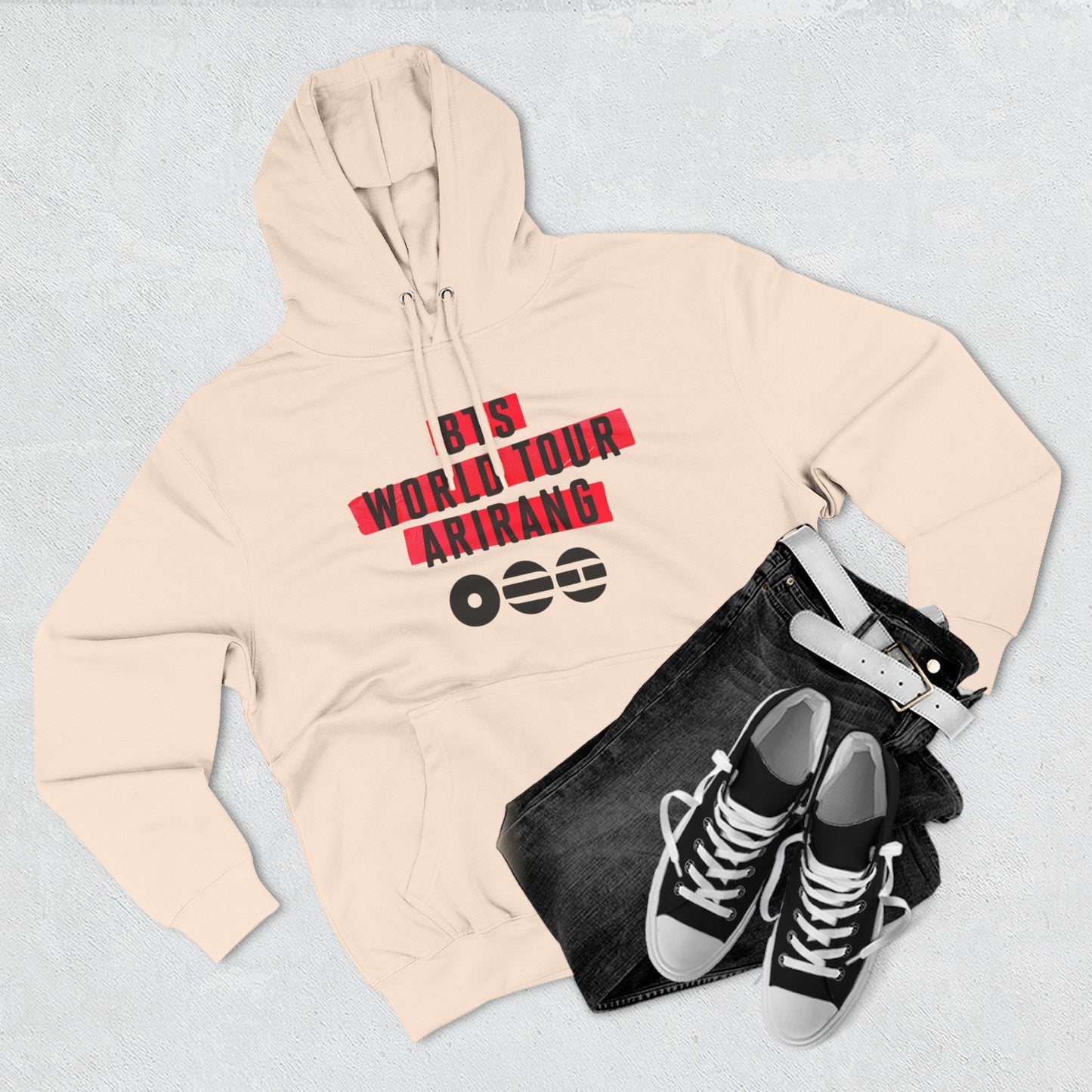 BTS World Tour Hoodie — 'Arirang' Fleece Pullover with Tour Dates