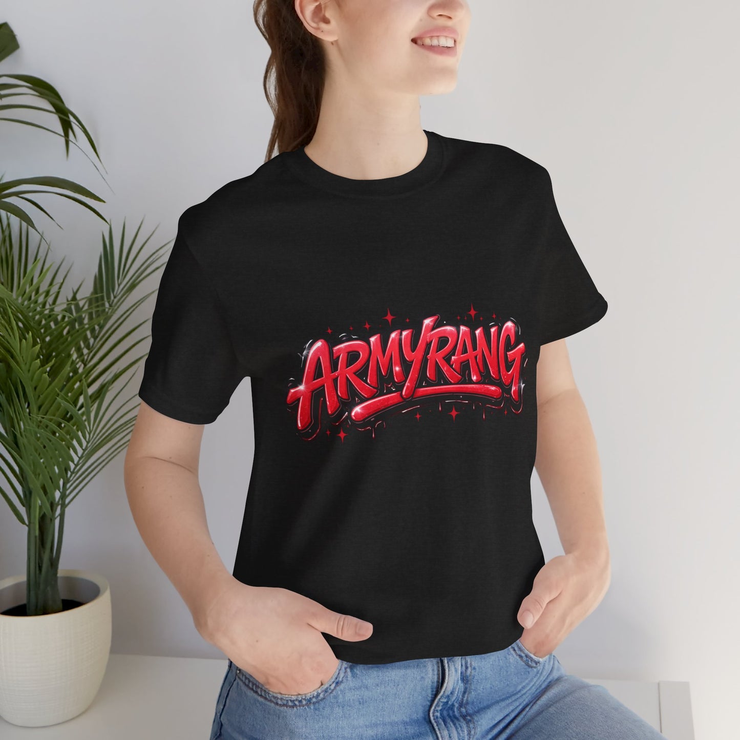 BTS T-Shirt — 'ARMYRANG' Red Graffiti Logo Tee