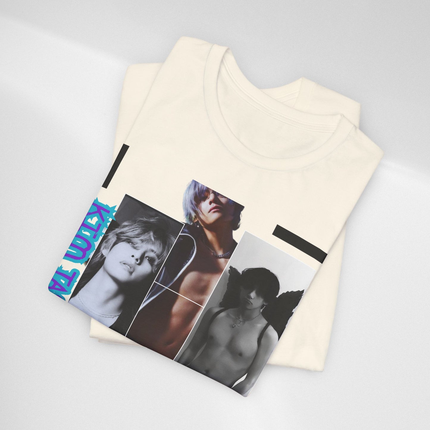 TAE Photo Collage Graphic Tee — Retro Black & White Portraits