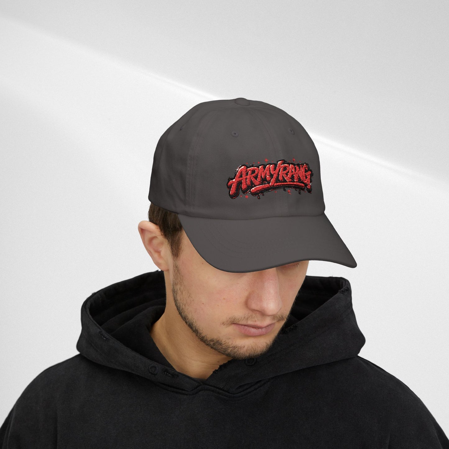 Dad Cap - Red Graffiti "ARMYRANG" Embroidered Baseball Hat