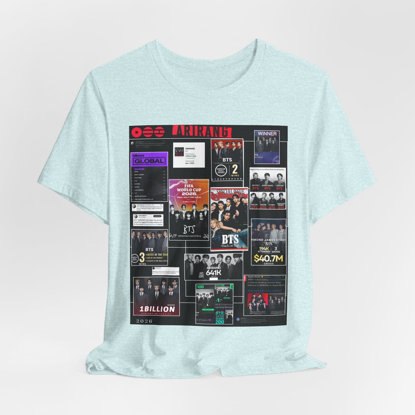 BTS  ARIRANG Collage Graphic Tee — K‑Pop Fan Tribute Shirt