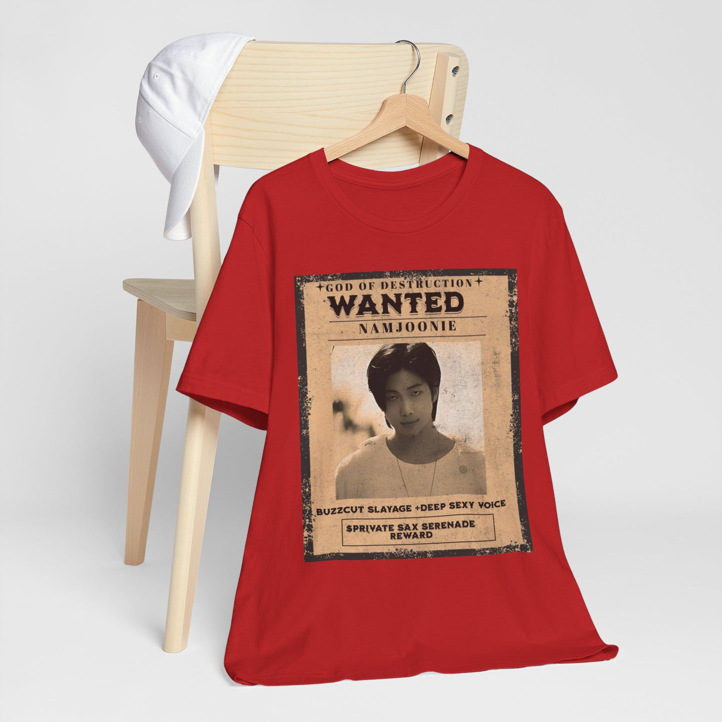 T-Shirt — Vintage 'Wanted: Namjoonie' Photo Tee (K-Pop Fan Poster Style)