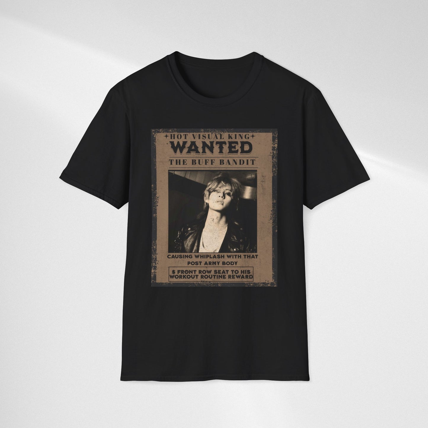 Wanted V Poster Graphic T-Shirt — "The Ruff Bandit" Vintage Western Mugshot Tee