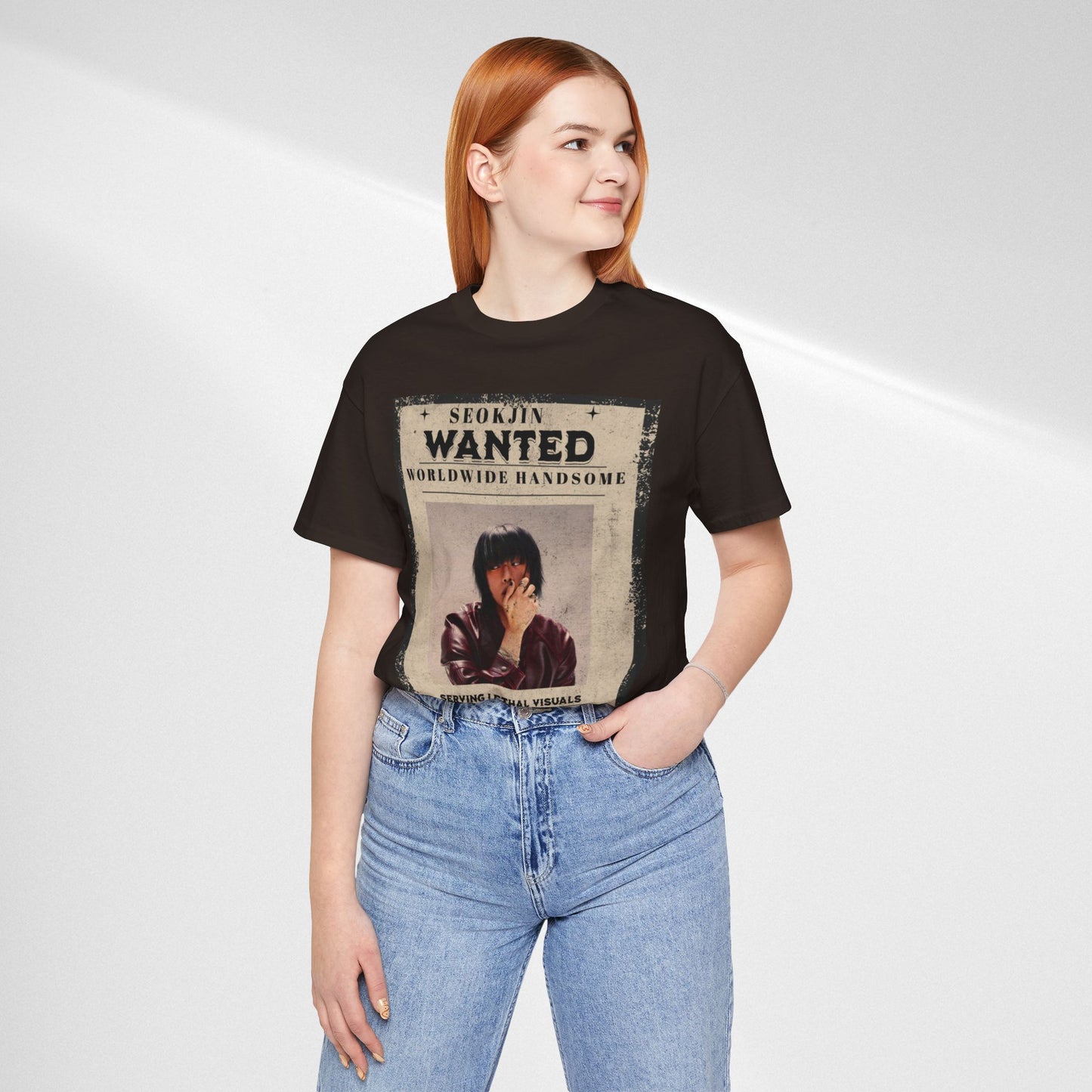 T-Shirt — 'Seokjin Wanted: Worldwide Handsome' Vintage Poster Tee