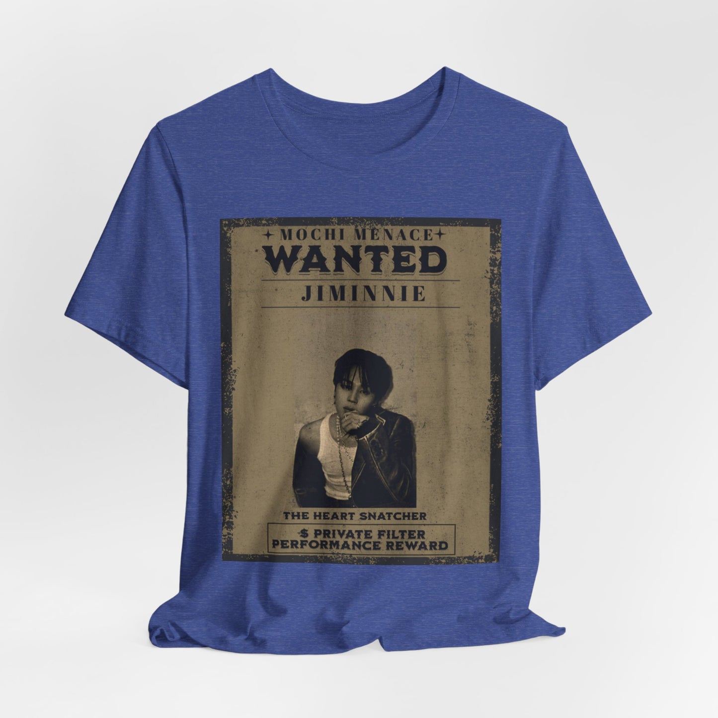 JIMIN Wanted Poster Graphic Tee — 'Mischief Menace' Vintage Style