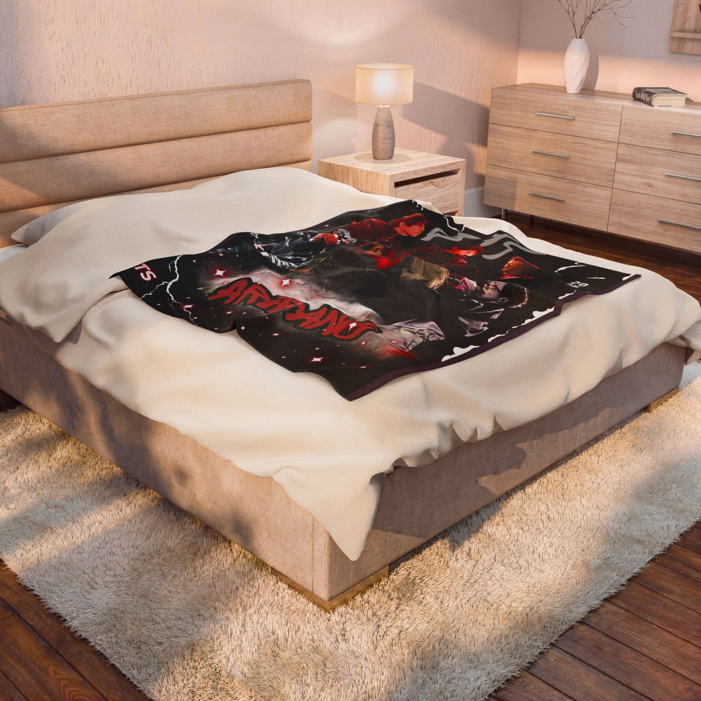 Velveteen Plush Blanket — BTS 'Arirang' Collage Fan Throw