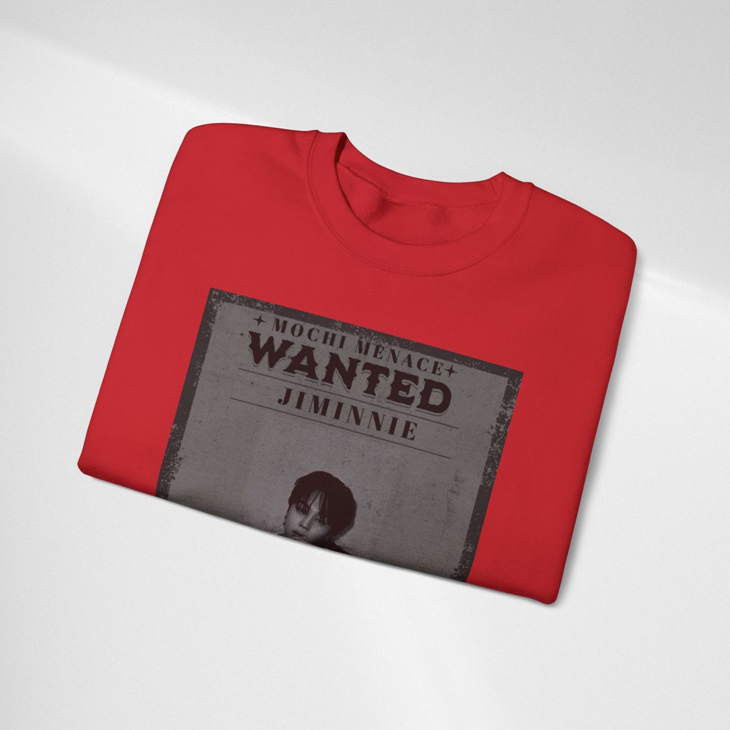 Wanted Poster Crewneck Sweatshirt – 'Wanted Jiminie' Vintage K-Pop Graphic