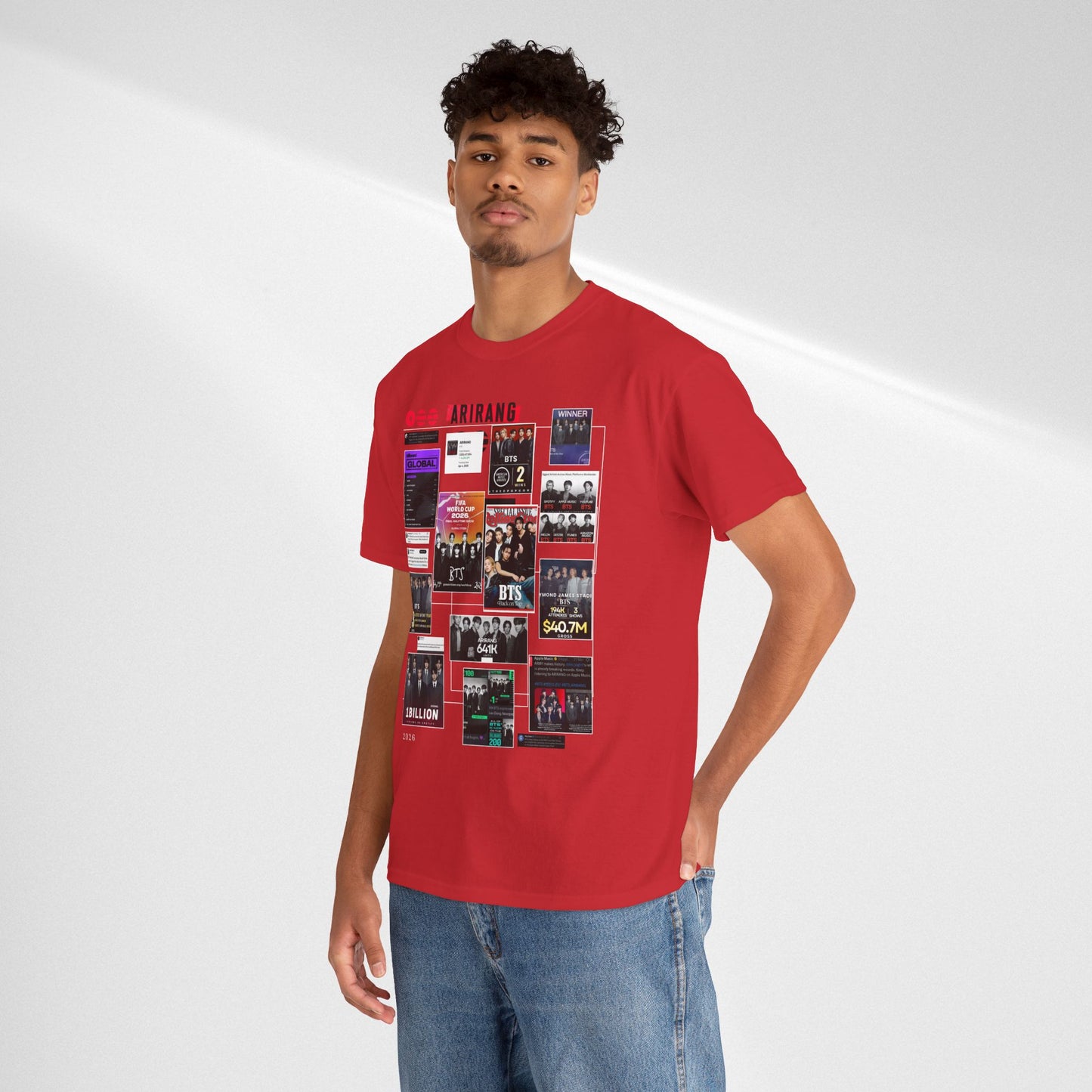 BTS ARIRANG Collage Tee — Iconic Albums & Milestones Graphic T-Shirt
