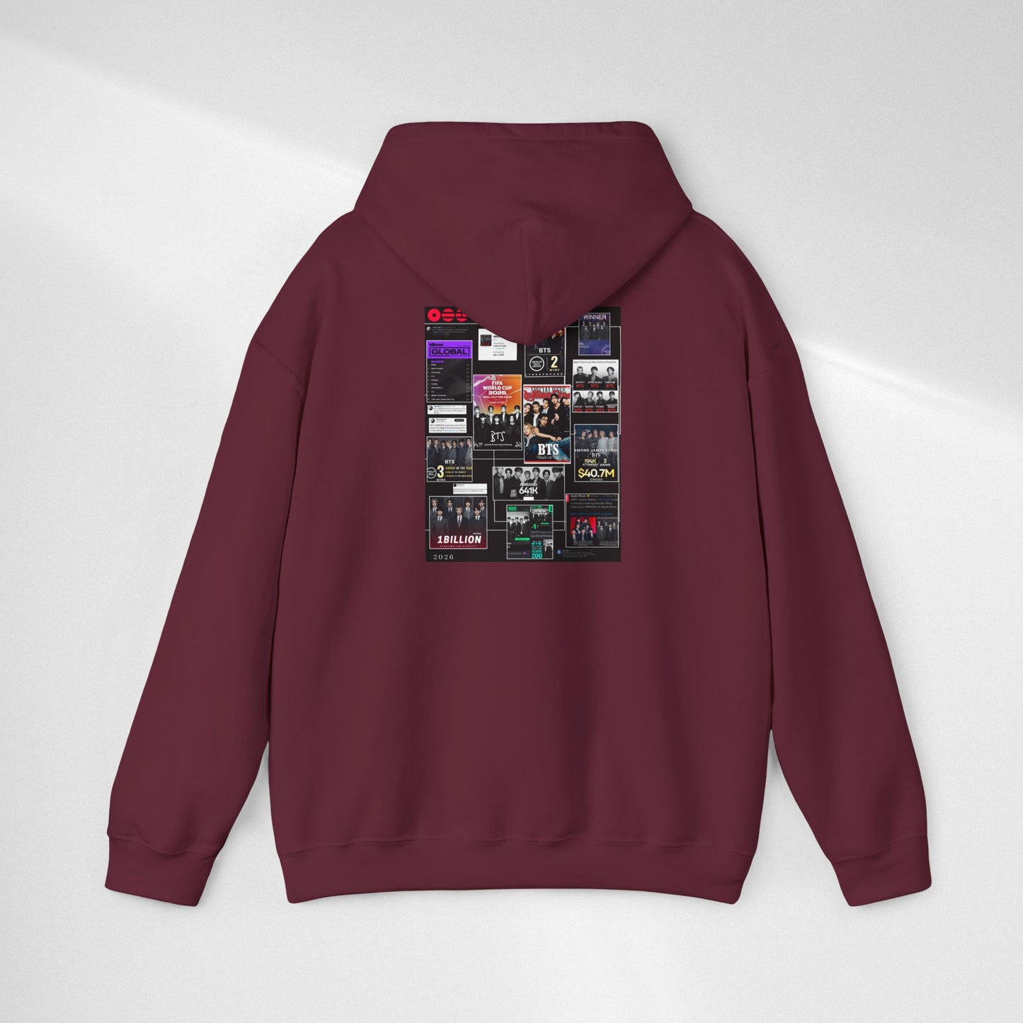 BTS ARIRANG Band Poster Collage Hoodie — Vintage Gig Tour Graphic Sweatshirt
