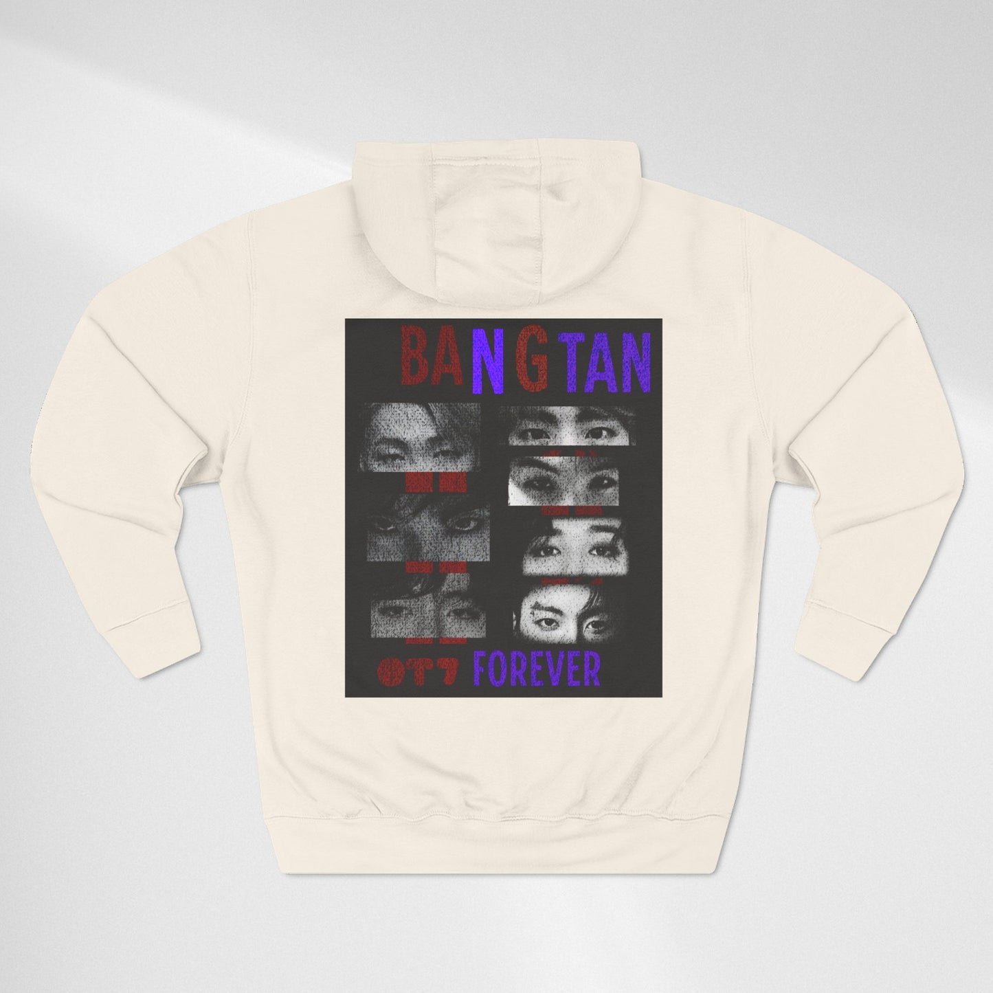 BTS Bangtan Photo-Panel Hoodie — 'Bangtan' 9-Eyes Graphic Fleece Hoodie