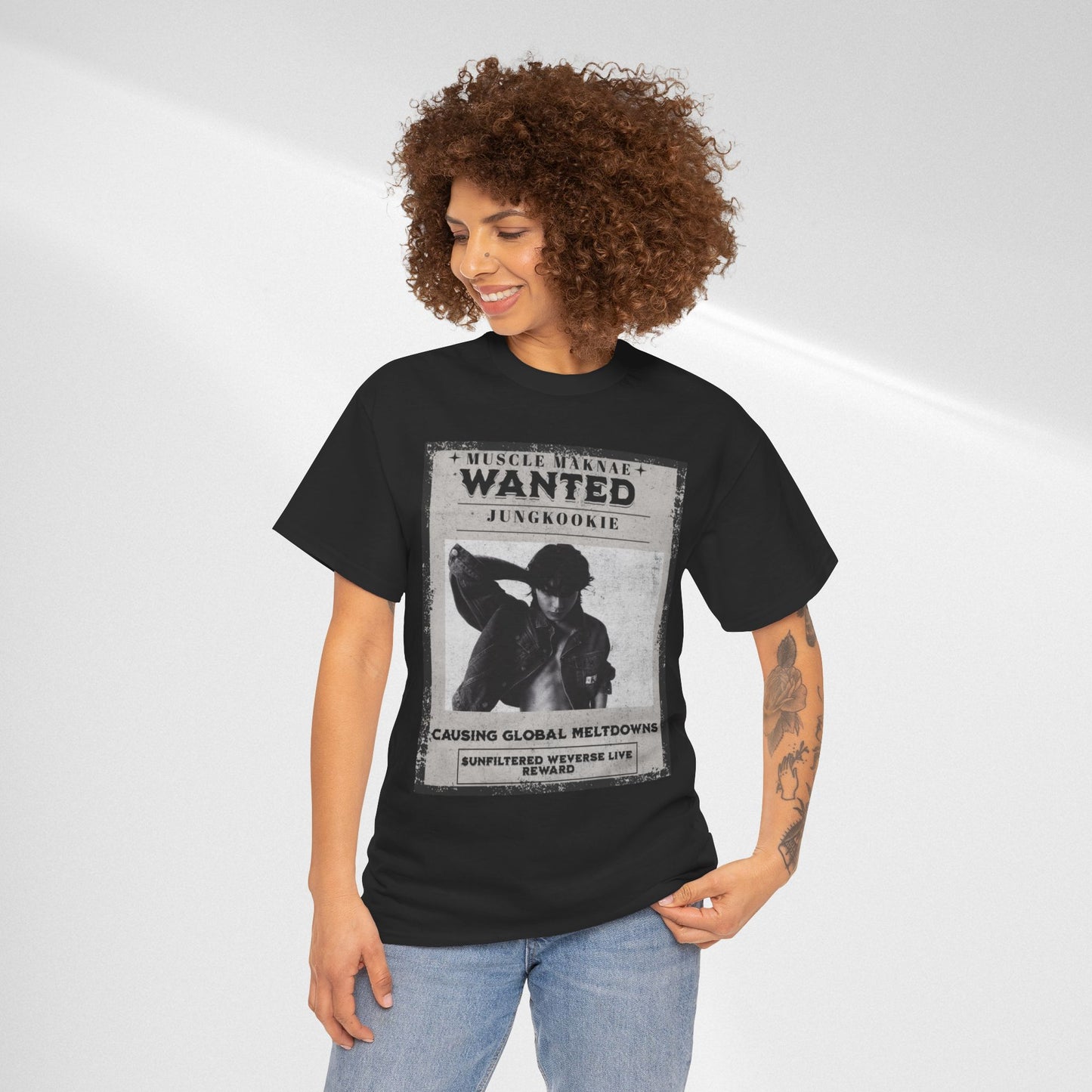 Wanted Poster T-Shirt — "Jungkookie" Vintage K-Pop Graphic Tee