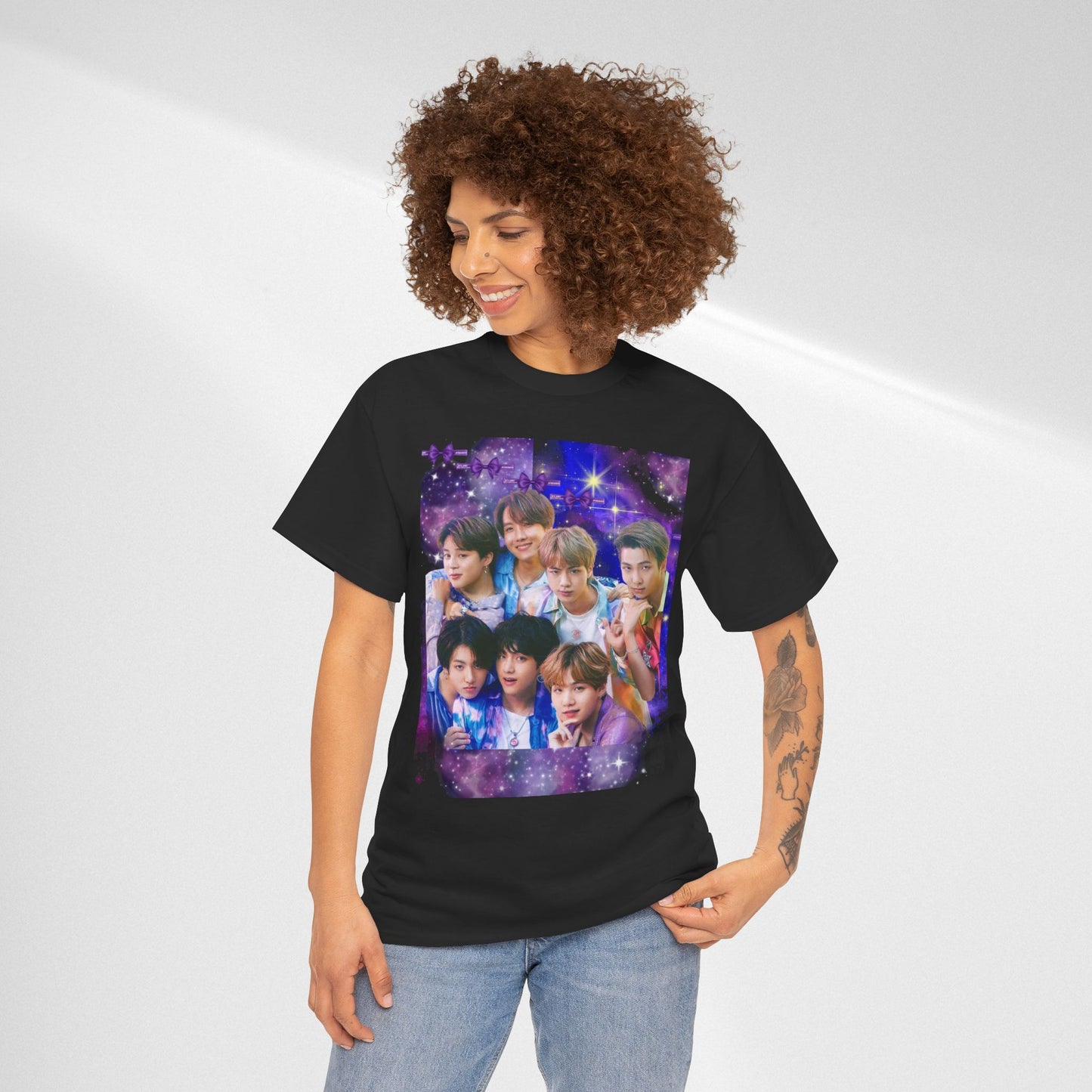 BTS Collage Tee — Purple Dream Photo Graphic T-Shirt