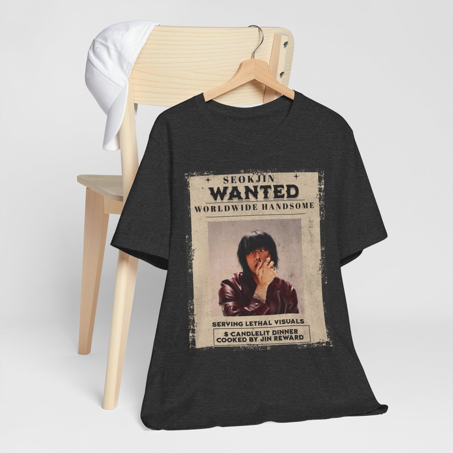 T-Shirt — 'Seokjin Wanted: Worldwide Handsome' Vintage Poster Tee