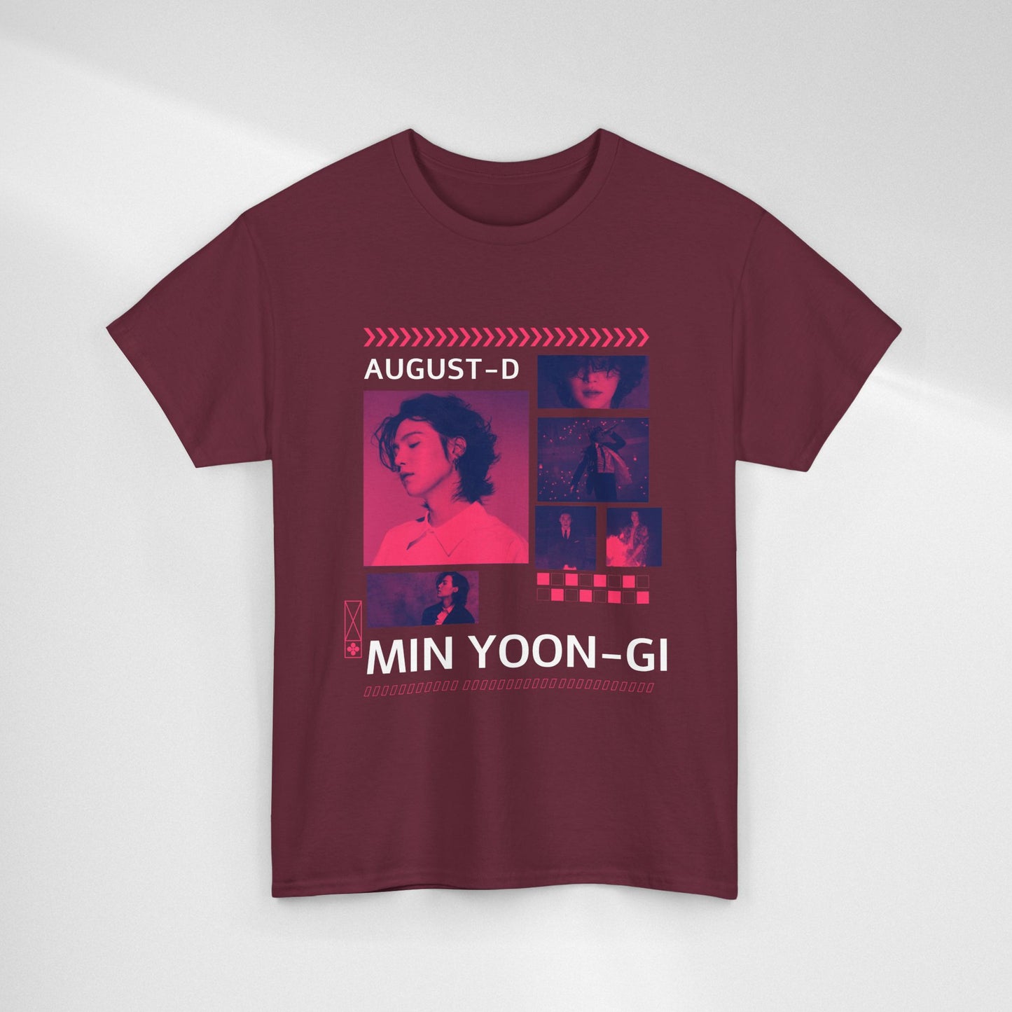 Min Yoon-Gi Photo Grid Tee — K‑Pop BTS August‑D Fan Shirt