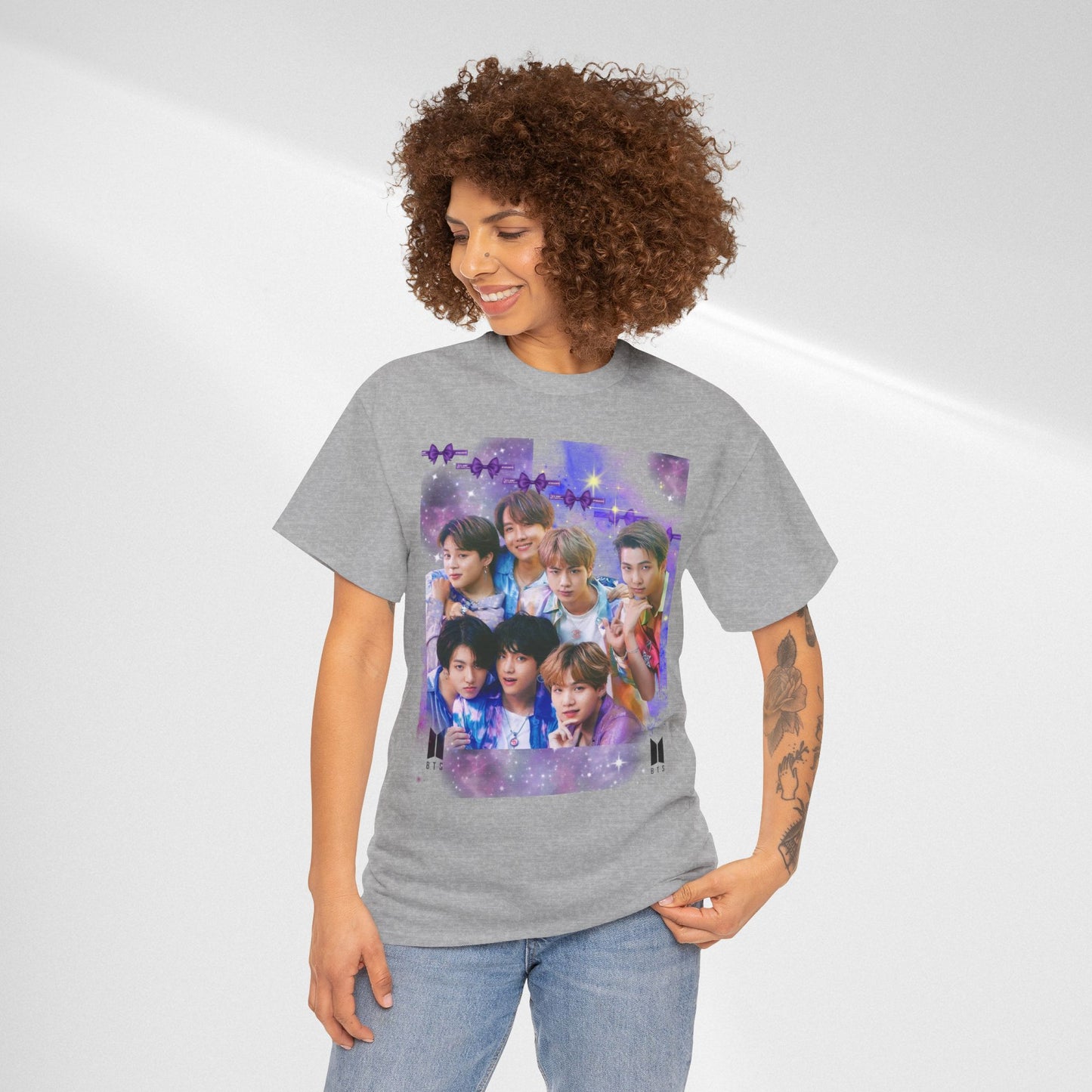 BTS Collage Tee — Purple Dream Photo Graphic T-Shirt
