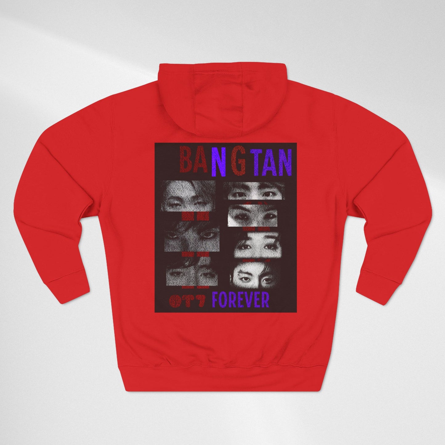 BTS Bangtan Photo-Panel Hoodie — 'Bangtan' 9-Eyes Graphic Fleece Hoodie