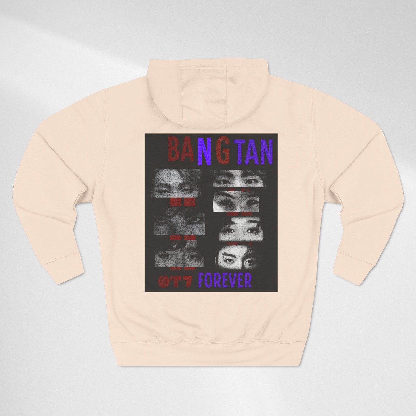 BTS Bangtan Photo-Panel Hoodie — 'Bangtan' 9-Eyes Graphic Fleece Hoodie