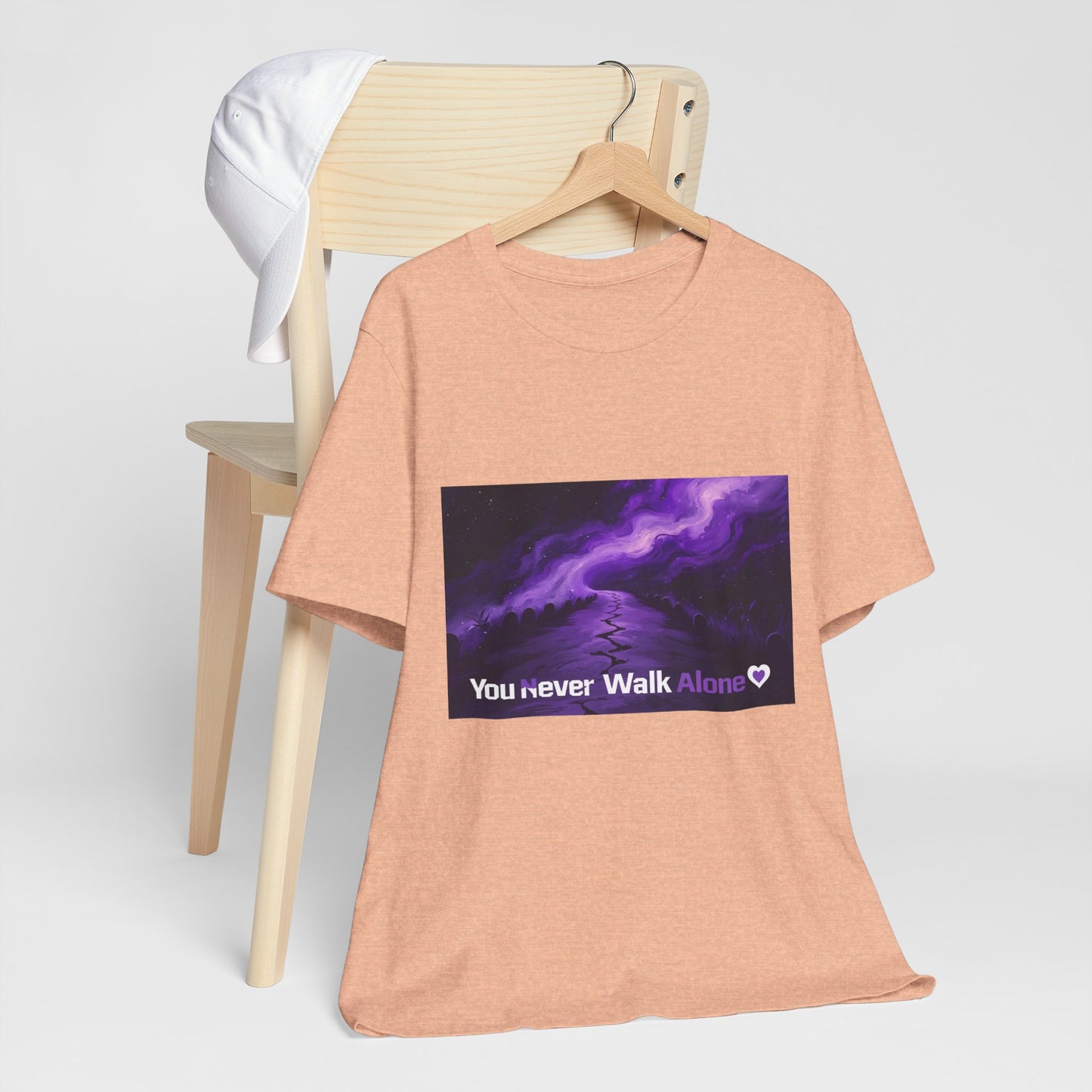 You Never Walk Alone Tee — Purple Night Stairway Graphic T‑Shirt