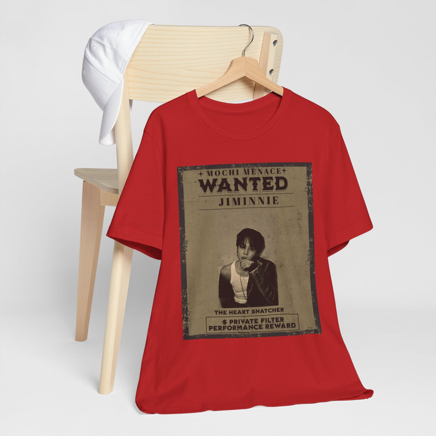 JIMIN Wanted Poster Graphic Tee — 'Mischief Menace' Vintage Style